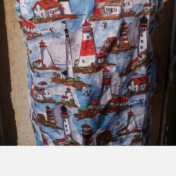 Kitchen Apron Lighthouse Sea Ocean Clouds Blue Sky Pockets Bay Beach House - Picture 3 of 4
